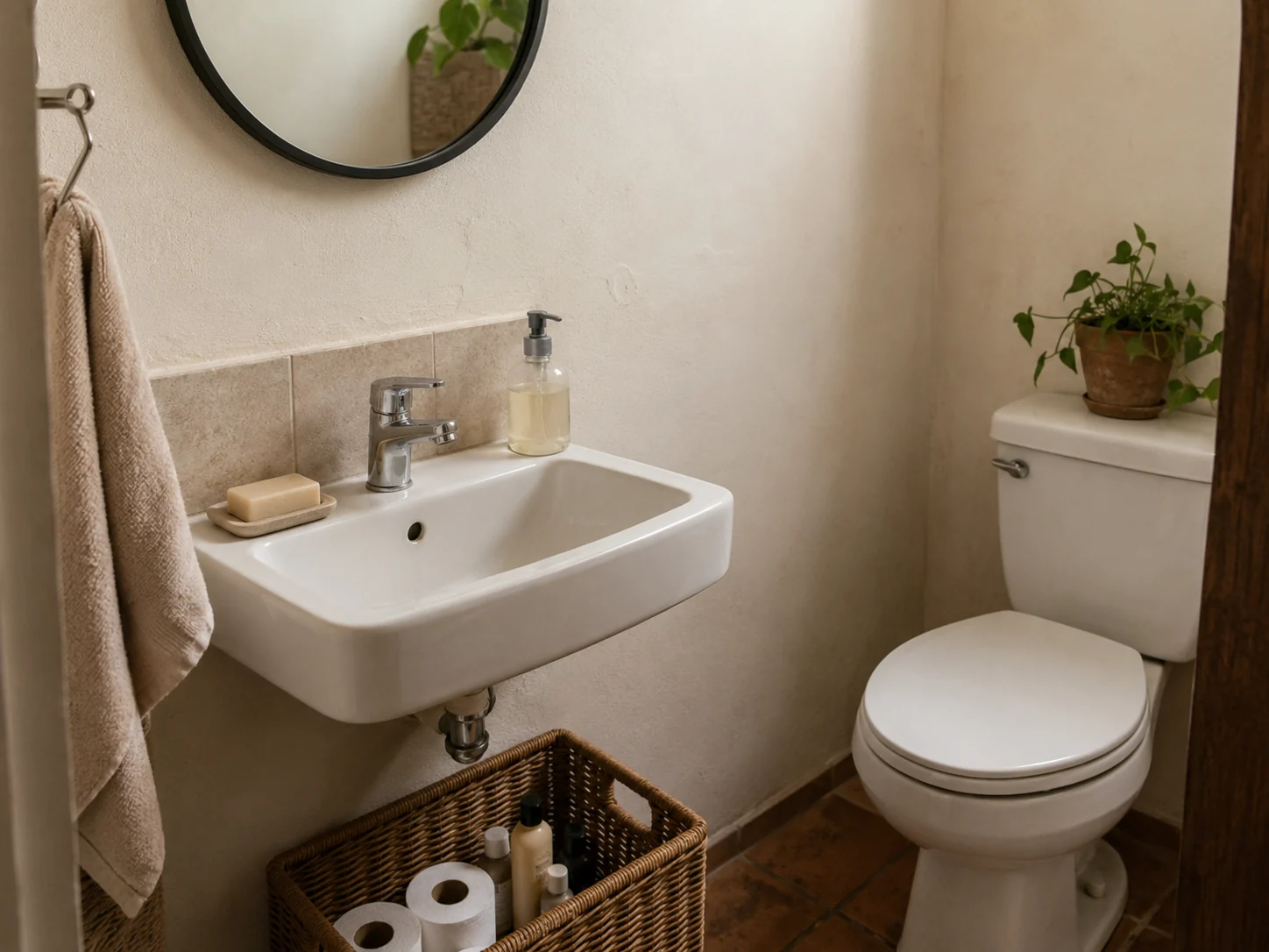 Objetos que no conviene dejar visibles en un baño pequeño